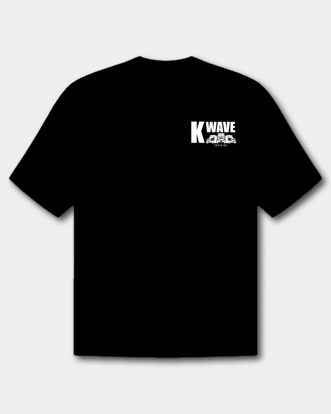 KwaveTrucking White on Black T-Shirt