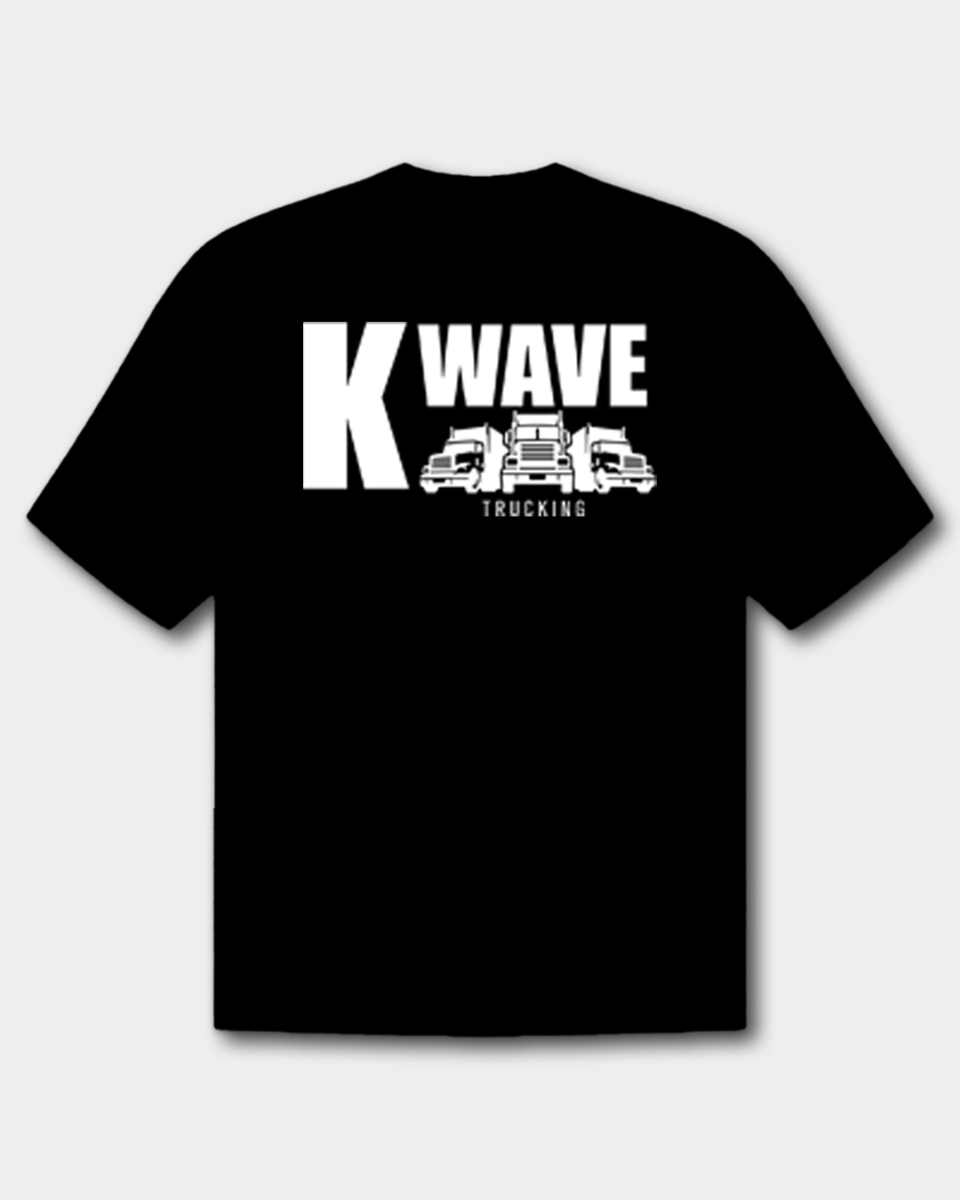 KwaveTrucking White on Black T-Shirt