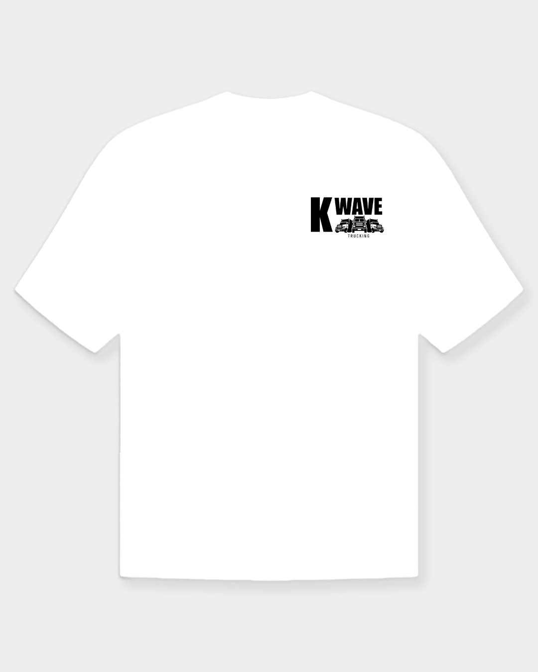 KwaveTrucking Black on White T-Shirt