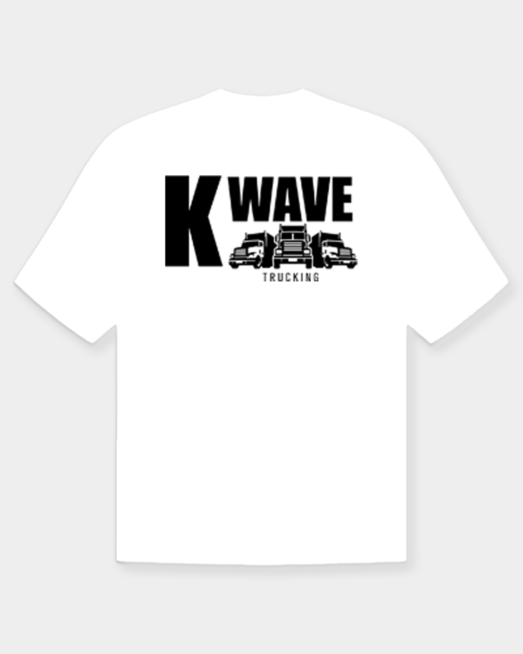 KwaveTrucking Black on White T-Shirt